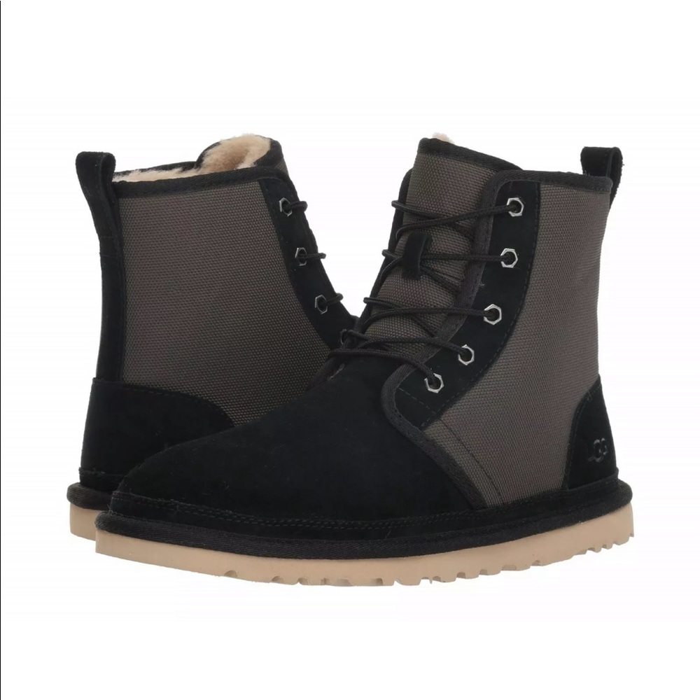 New Without Box UGG Mens Harkley BLACK\GREY Boots